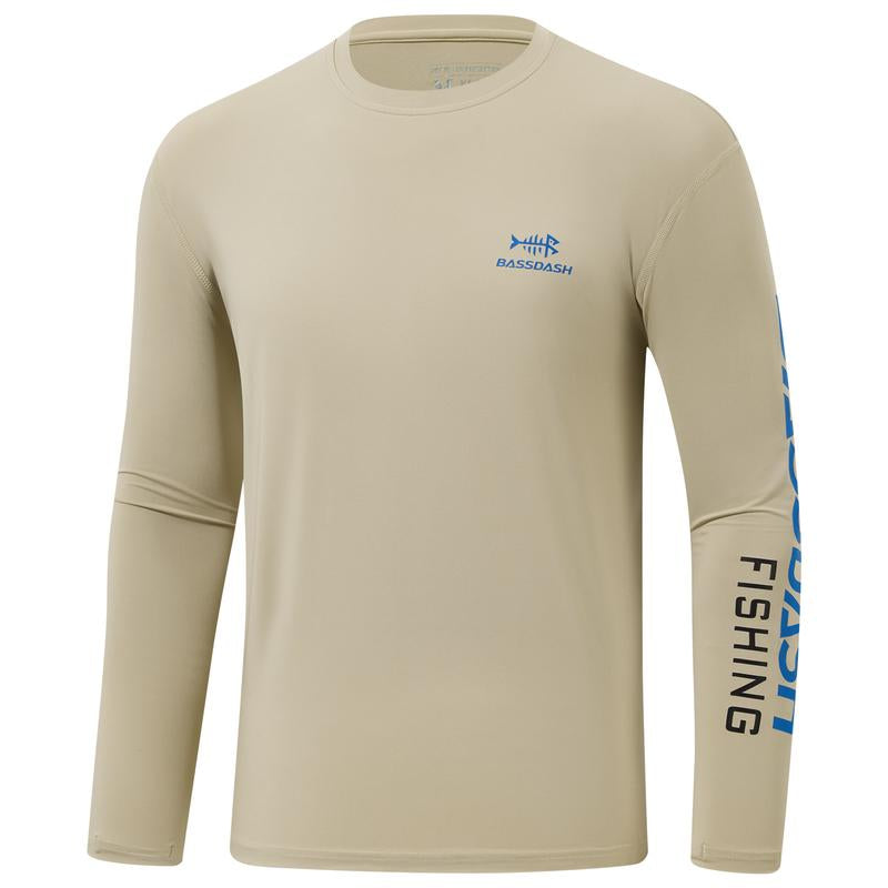 BASSDASH Men’S UPF 50+ Sun Protection Long Sleeve Shirts Quick Dry Performance SPF UV Shirt for Outdoors Fishing Hiking FS31M