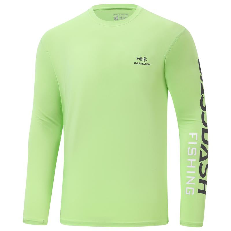 BASSDASH Men’S UPF 50+ Sun Protection Long Sleeve Shirts Quick Dry Performance SPF UV Shirt for Outdoors Fishing Hiking FS31M