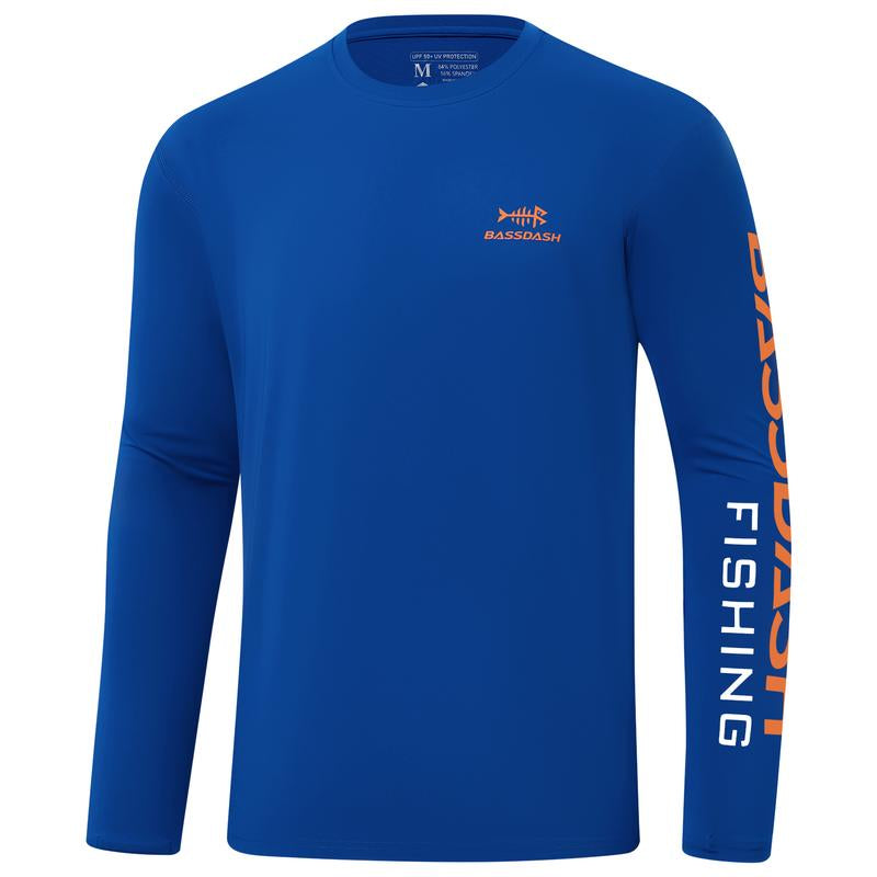 BASSDASH Men’S UPF 50+ Sun Protection Long Sleeve Shirts Quick Dry Performance SPF UV Shirt for Outdoors Fishing Hiking FS31M