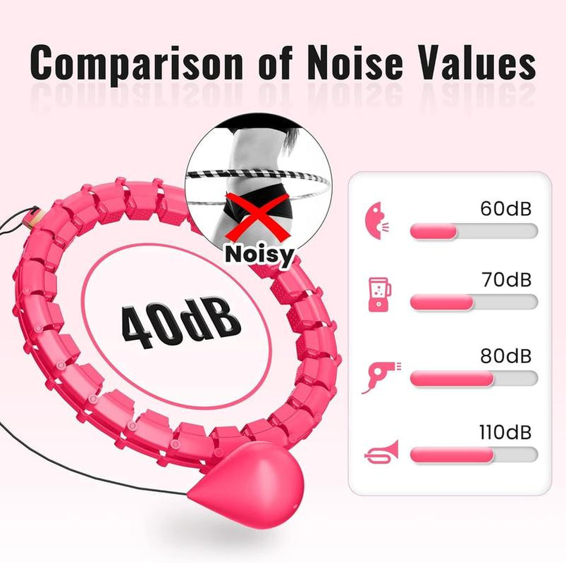 65Inch 32 Knots plus Size Quiet Weighted Hula Infinity Fitness Detachable Hoops Smart Silent Infinity Hula for Women 2 in 1 Waist , Abdominal Workout