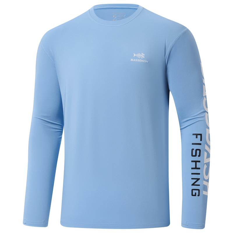BASSDASH Men’S UPF 50+ Sun Protection Long Sleeve Shirts Quick Dry Performance SPF UV Shirt for Outdoors Fishing Hiking FS31M