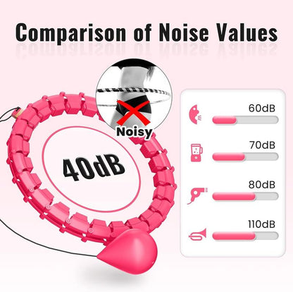 65Inch 32 Knots plus Size Quiet Weighted Hula Infinity Fitness Detachable Hoops Smart Silent Infinity Hula for Women 2 in 1 Waist , Abdominal Workout